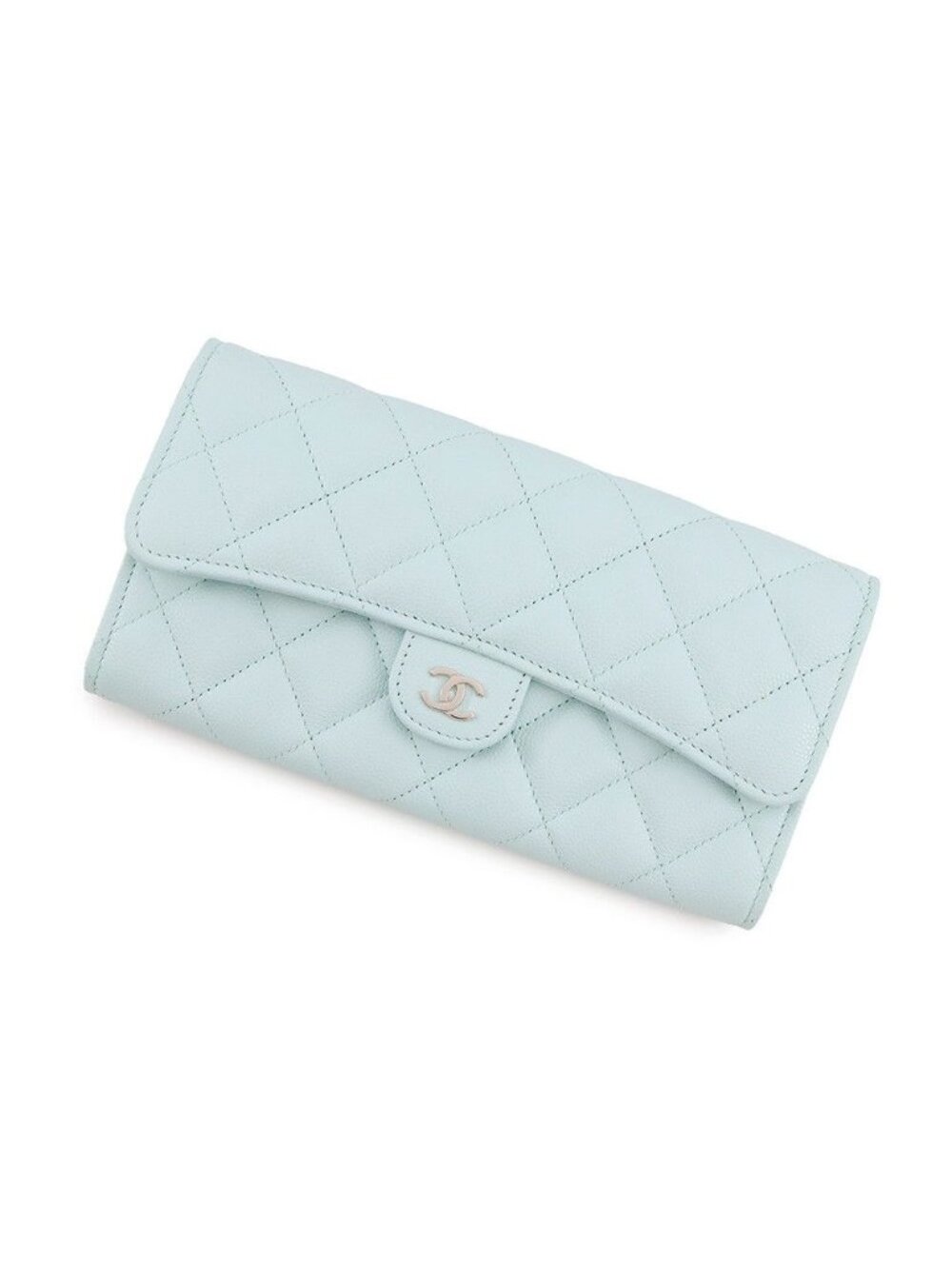 Chanel Wallet Classic Long Flap Quilted CC Logo Caviar Leather